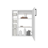 Meller Wall-Mounted Medicine Cabinet with One Door and 3 Open Shelves, Modern Bathroom Storage Organizer for Toiletries, Skincare, and Daily Essentials, Stylish Wall-Mounted Design for Efficient Organization