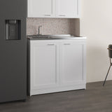 Zurich 39" Wide Utility Sink with Two-Door Cabinet, Two Shelves, Stainless Steel Sink, Bardolino Finish for Laundry Room or Garage, Functional Storage and Easy Installation