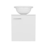 Clyde 18" Floating Vanity with One-Door Cabinet, Porcelain Vessel Sink, Open Shelf for Bathroom Storage, Modern Space-Saving Design, Ideal for Small Bathrooms and Powder Rooms, Maximizing Functionality and Style