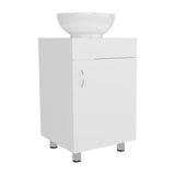 Tacna 18" Wide Free Standing One-Door Bathroom Vanity with Vessel Porcelain Sink, Compact Bathroom Storage Solution, Sleek and Elegant Design for Small Spaces, Modern and Functional Bathroom Organizer