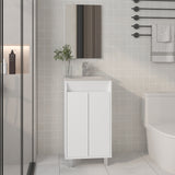 Brady Wall-Mounted Storage Cabinet for Bathroom Environments Featuring Integrated Mirror Door Face and Optimized Interior Organization with Two Shelves for Compact Functionality