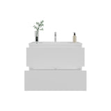 Opalo Wall-Mounted Floating Bathroom Cabinet Modern Design Featuring Ample Concealed Storage Space and Two Smooth Pull-Out Utility Drawers for Optimal Organization and Enhanced Utility