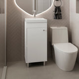 Rivera Freestanding Bathroom Vanity with One Door and Two Shelves Compact Sink Base Cabinet Modern Small Space Storage Organizer Powder Room Essential Furniture