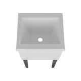 Bari Freestanding and Compact Plastic Laundry Utility Sink with Four Legs, Utility Tub for Laundry Room, Garage or Kitchen