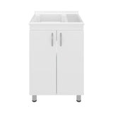 Foster Two Door Utility Tub and Sink, Freestanding Cabinet with 2 Interior Storager Shelves, Utility Sink for Laundry Rooms or Garage