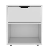 TUHOME Aberdeen 19.7-Inch High Nightstand with Central Drawer, Open Bottom Storage Compartment and Versatile Top Surface, Modern Engineered Wood Bedside for Organized Bedrooms