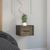TUHOME Boa Floating Nightstand with Wall-Mounted Design, Spacious Storage Drawer, Upper Display Surface and Sleek Contemporary Profile Offering Modern Bedroom Organization and Durable Engineered Wood Construction