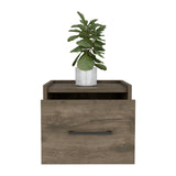 TUHOME Boa Floating Nightstand with Wall-Mounted Design, Spacious Storage Drawer, Upper Display Surface and Sleek Contemporary Profile Offering Modern Bedroom Organization and Durable Engineered Wood Construction
