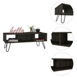 Tuhome Vassel Coffee Table with Hairpin Legs, Two Open Shelves, Stylish Espresso Finish, Ideal for Living Room or Home Office
