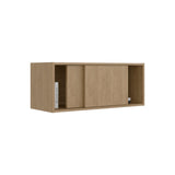 Note 32-Inch Wide Wall Storage Cabinet with Sliding Doors, Compact Wall-Mounted Storage Option for Bedroom, Office, Living Room or Garage Organization