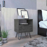 Tuhome Augusta Nightstand with Compact Modern Design, Spacious Storage Drawer and Open Shelf, Bedside Organization Solution for Small Bedrooms, Contemporary Functional Furniture to Enhance Comfort and Daily Use