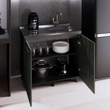 Tuhome Napoles Utility Sink with Cabinet, Stainless Steel Countertop, Interior Storage Shelf, Wide Dual-Door Base Cabinet, Modern Multi-Purpose Laundry and Kitchen Utility Station for Home Organization