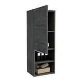 Mila Bathroom Cabinet with Single-Door Compartment, Two Interior Shelves, Dual External Open Shelves and Space-Saving Wall Design for Organized Storage, Daily Essentials Access and Modern Bathroom Convenience