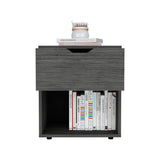 TUHOME Aberdeen 19.7-Inch High Nightstand with Central Drawer, Open Bottom Storage Compartment and Versatile Top Surface, Modern Engineered Wood Bedside for Organized Bedrooms