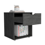 TUHOME Aberdeen 19.7-Inch High Nightstand with Central Drawer, Open Bottom Storage Compartment and Versatile Top Surface, Modern Engineered Wood Bedside for Organized Bedrooms