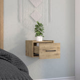 TUHOME Boa Floating Nightstand with Wall-Mounted Design, Spacious Storage Drawer, Upper Display Surface and Sleek Contemporary Profile Offering Modern Bedroom Organization and Durable Engineered Wood Construction