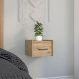 TUHOME Boa Floating Nightstand with Wall-Mounted Design, Spacious Storage Drawer, Upper Display Surface and Sleek Contemporary Profile Offering Modern Bedroom Organization and Durable Engineered Wood Construction