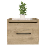 TUHOME Boa Floating Nightstand with Wall-Mounted Design, Spacious Storage Drawer, Upper Display Surface and Sleek Contemporary Profile Offering Modern Bedroom Organization and Durable Engineered Wood Construction