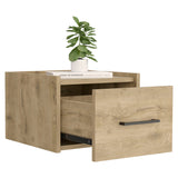 TUHOME Boa Floating Nightstand with Wall-Mounted Design, Spacious Storage Drawer, Upper Display Surface and Sleek Contemporary Profile Offering Modern Bedroom Organization and Durable Engineered Wood Construction