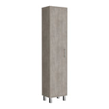 TUHOME Laska Tall Storage Cabinet with Five Interior Shelves, Integrated Broom Hangers, Wide Door Access, Metal Handle and Raised Legs, Space-Saving Multi-Purpose Organizer for Cleaning Supplies and Home Essentials