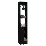 Parks Linen Bathroom Storage Cabinet with One Door and Six Shelves, Tall Freestanding Organizer for Bathroom, Living Room or Kitchen, Multi-Purpose Slim Storage Tower for Towels, Toiletries, Pantry Items and Household Organization