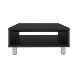 TUHOME Eclipse 10" High Minimalistic Square Coffee Table with Open Storage Shelf, Low Modern Living Room Center Table for Compact Spaces, Contemporary Design for Books, Décor and Everyday Essentials with Sleek Functional Style