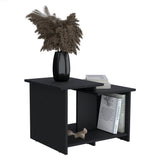TUHOME Weman 23.6" Wide Modern Coffee Table with Open Storage Shelf, Compact Rectangular Living Room Center Table for Small Spaces, Minimalist Home Office Accent Table with Durable Design and Contemporary Style