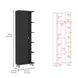 TUHOME Concord 2-Piece Bathroom Set with Tall Storage Cabinet and Wall-Mounted Cabinet, Modern Bathroom Storage Solution, 62.2"H x 20.1"W x 8.5"D, Black