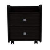 Tuhome Aura Nightstand Black with Two Drawers, Top-Shelf Area, Modern Design for Bedroom Storage and Organization