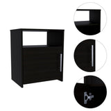 Tuhome Nordico Nightstand with Spacious Lower Cabinet, Open Shelf Storage, Modern Superior Top Surface, Sleek Contemporary Design, Functional Bedside Organizer for Books, Essentials, Lamps, and Daily Bedroom Use