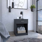 Eco Nightstand with Spacious Superior Top, Open Storage Shelf, Smooth-Glide Drawer and Modern Space-Saving Bedside Design for Organizing Essentials, Books and Daily Items in a Practical and Elegant Bedroom Layout