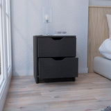 Tuhome Basilea 2-Drawer Nightstand with Spacious Storage, Modern Bedside Table with Smooth Pull-Out Drawers and Wide Top Surface, Functional Bedroom Organizer Designed for Comfort, Style, and Everyday Convenience
