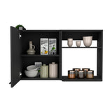 Tuhome Napoles 2 Wall Cabinet with Single Door, Dual Open Storage Shelves, Space-Saving Mounted Kitchen Organizer for Dishes, Spices and Everyday Essentials, Modern Multi-Use Wall Storage Unit