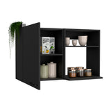 Tuhome Napoles 2 Wall Cabinet with Single Door, Dual Open Storage Shelves, Space-Saving Mounted Kitchen Organizer for Dishes, Spices and Everyday Essentials, Modern Multi-Use Wall Storage Unit