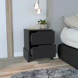 Luss Nightstand with Two Spacious Drawers, Modern Base Design, Versatile Top Surface and Contemporary Bedside Storage Solution for Organizing Essentials and Enhancing Bedroom Comfort with Elegant, Functional Design