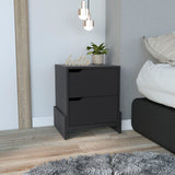 Luss Nightstand with Two Spacious Drawers, Modern Base Design, Versatile Top Surface and Contemporary Bedside Storage Solution for Organizing Essentials and Enhancing Bedroom Comfort with Elegant, Functional Design