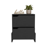 Luss Nightstand with Two Spacious Drawers, Modern Base Design, Versatile Top Surface and Contemporary Bedside Storage Solution for Organizing Essentials and Enhancing Bedroom Comfort with Elegant, Functional Design