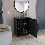 TUHOME Wick Bar Cart with Integrated Wine Storage, Spacious Interior Cabinet, Smooth-Rolling Casters and Expansive Top Platform Offering Mobile Home Entertainment, Modern Organization and Functional Hosting Convenience