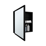 TUHOME Duma 21.1-Inch High by 19.7-Inch Wide Mirror Medicine Cabinet with One Door, Four Interior Shelves and Integrated Towel Rack, Wall-Mounted Storage Organizer for Bathroom or Kitchen Essentials