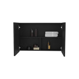 TUHOME Bouti 19.7-Inch High by 31.5-Inch Wide Double-Door Mirror Medicine Cabinet with Three Interior Shelves, Wall-Mounted Storage Organizer for Bathroom or Kitchen Essentials, Modern Space-Saving Cabinet Design