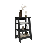 TUHOME Bathbi 30-Inch High Four-Tier Ladder Shelf Organizer, Compact Corner Storage Rack for Bathroom Towels, Living Room Décor or Side Table Use, Modern Space-Saving Display Unit with Open Shelves