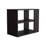 Gardin 19.7" High Side Table with Two Storage Shelves, Modern End Table and Sofa Table for Living Room or Outdoor Use, Compact Accent Table with Open Shelving and Decorative Display Space