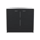 Zurich 39" Wide Utility Sink with Two-Door Cabinet, Two Shelves, Stainless Steel Sink, Bardolino Finish for Laundry Room or Garage, Functional Storage and Easy Installation