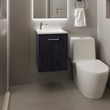 Saju 15.7" Floating Vanity with Resin Sink, One-Door Cabinet, and Open Shelf for Modern Bathroom Storage, Space-Saving Design for Small Bathrooms, Powder Rooms, and Tight Spaces, Ideal for Contemporary Interiors