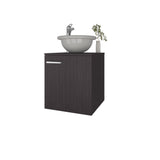 Clyde 18" Floating Vanity with One-Door Cabinet, Porcelain Vessel Sink, Open Shelf for Bathroom Storage, Modern Space-Saving Design, Ideal for Small Bathrooms and Powder Rooms, Maximizing Functionality and Style