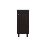 Bethel Free-Standing Bathroom Vanity Cabinet with Integrated Resin Sink Basin, One Access Door and Two Interior Shelves, Functional Storage for Toiletries, Compact Design for Small Bathrooms or Powder Rooms