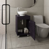 Tacna 18" Wide Free Standing One-Door Bathroom Vanity with Vessel Porcelain Sink, Compact Bathroom Storage Solution, Sleek and Elegant Design for Small Spaces, Modern and Functional Bathroom Organizer