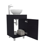 Tacna 18" Wide Free Standing One-Door Bathroom Vanity with Vessel Porcelain Sink, Compact Bathroom Storage Solution, Sleek and Elegant Design for Small Spaces, Modern and Functional Bathroom Organizer