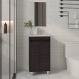 Brady Wall-Mounted Storage Cabinet for Bathroom Environments Featuring Integrated Mirror Door Face and Optimized Interior Organization with Two Shelves for Compact Functionality
