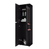Austin Storage Broom Closet with Magnetic-Closure Doors, Tall Multi-Purpose Utility Cabinet for Cleaning Supplies, Durable Engineered Wood Construction and Space-Saving Design